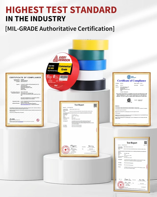 Alt view image 4 of 7 - Electrical Tape, 10 Rolls Commercial Grade PVC Electric Tape, UL/CSA Listed ¾ in x 99 ft Insulating Vinyl Tape for Electrical, Repairs, Automotive and Equipment, EC-800, Black