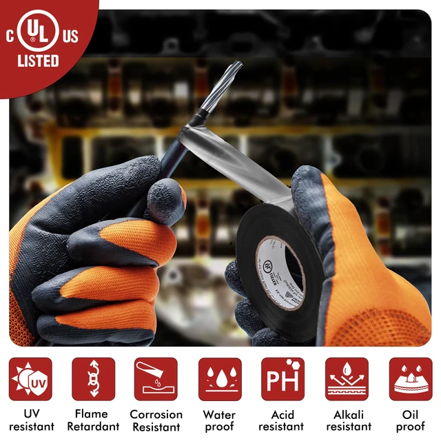 Alt view image 5 of 7 - Electrical Tape, 10 Rolls Commercial Grade PVC Electric Tape, UL/CSA Listed ¾ in x 99 ft Insulating Vinyl Tape for Electrical, Repairs, Automotive and Equipment, EC-800, Black