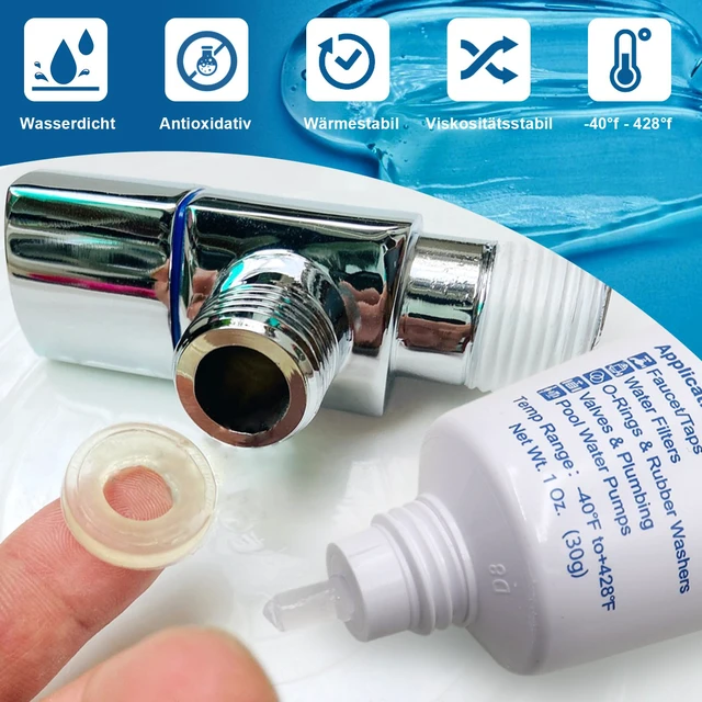Alt view image 3 of 7 - Plumbers O Rings Silicon Grease Tube for Pool Lube Pumps & Filters Rubber Seals Faucet Valve Silicone Grease Lubricant Spa O Ring Lubricant,1 oz 3-Pack
