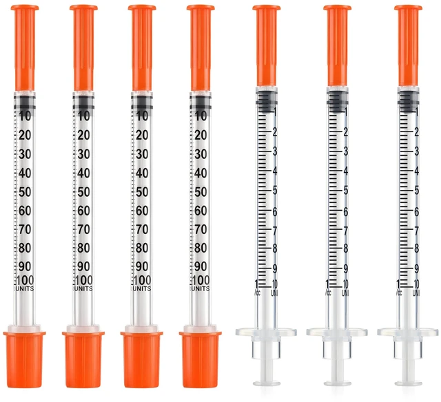 Main image of 100 Pack 1 ml/cc Syrings, 31G x 5/16 (8mm),Individually Wrapped Single-Use Design | Easy-to-Read Scale | Leak-Resistant Plunger | Reliable Dispensing | Multi-Purpose Applications