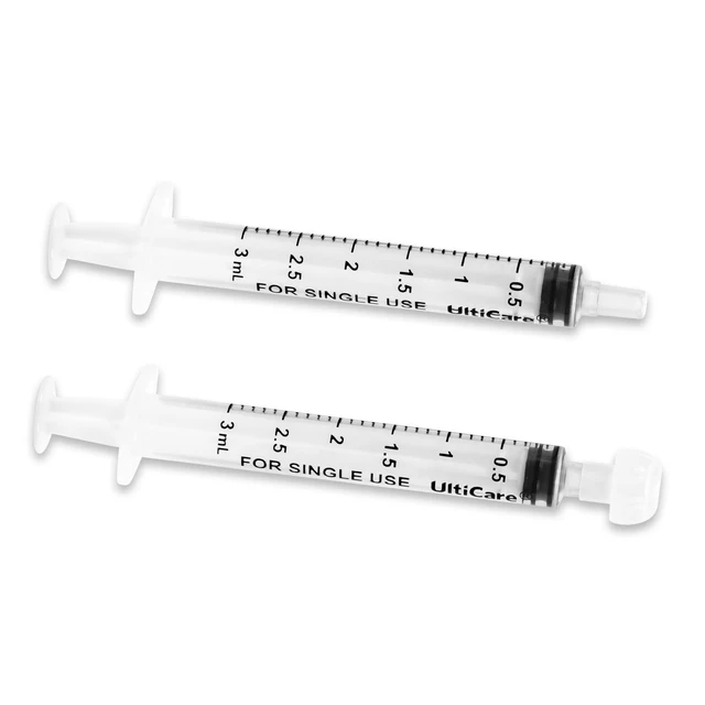 Alt view image 2 of 7 - Oral Tip Syringe with Cap | 3mL 100 Count Oral Medication Delivery and Feeding | Ideal for Infants, Toddlers and Pets | Sterile, Individually Wrapped