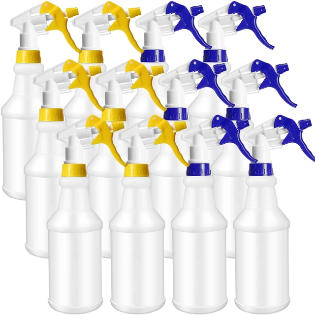 Main image of 12 Pcs 16 Oz Plastic Spray Bottles Reusable adjustable sprayers for water, cleaners, plants and household tasks; bulk pack for home or commercial use