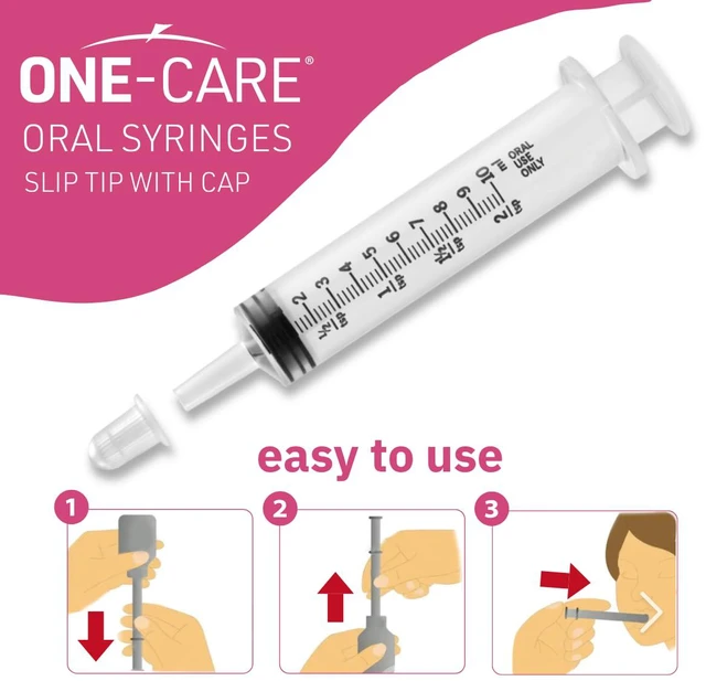 Alt view image 4 of 7 - Pack of 200, 10ml Oral Syringe with Cap, Latex-free, 100 Oral Dispensers - 10ml, Prolonged Slip Tip, Uses include oral administration of medicine for infants, adults and animals