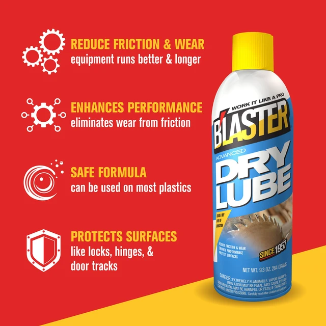Alt view image 3 of 7 - B'laster 16-TDL Advanced Dry Lube with Teflon, 9.3 oz., Pack of 12