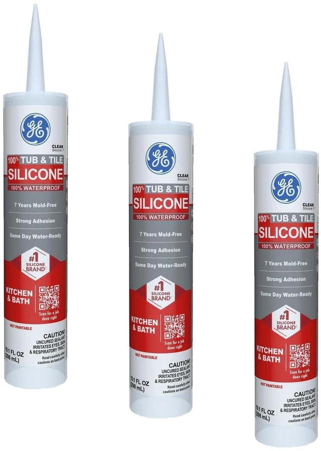 Main image of Sealants & Adhesives 612 Tub & Tile Silicone 1 Sealant, 10.1oz, Clear (Pack of 3)