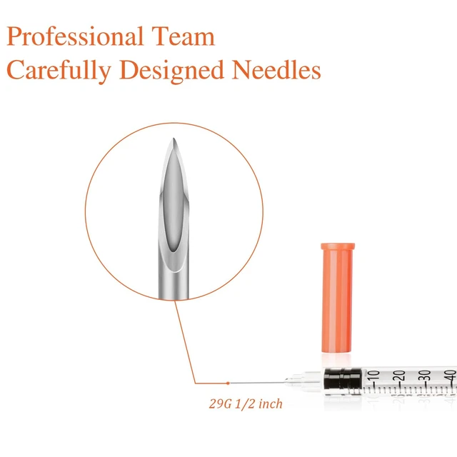 Alt view image 2 of 7 - Syringes U-100 1ml 29G 0.5in/13mm, Pack of 100 Comfortable & Accurate Dosing