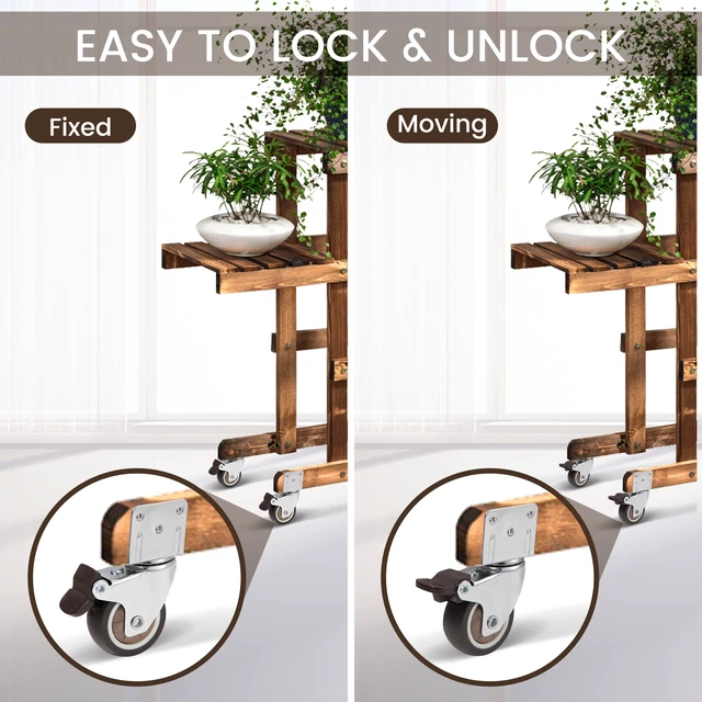 Alt view image 6 of 7 - Side Mount Casters 2 Inch L-Shaped Small Rubber Caster Set of 4, Ball Bearing 360 Degree Plate Swivel Castors Wheel 600 LBS, Casters Wheels for Furniture, Baby Bed, Kitchen, Cabinet, Table