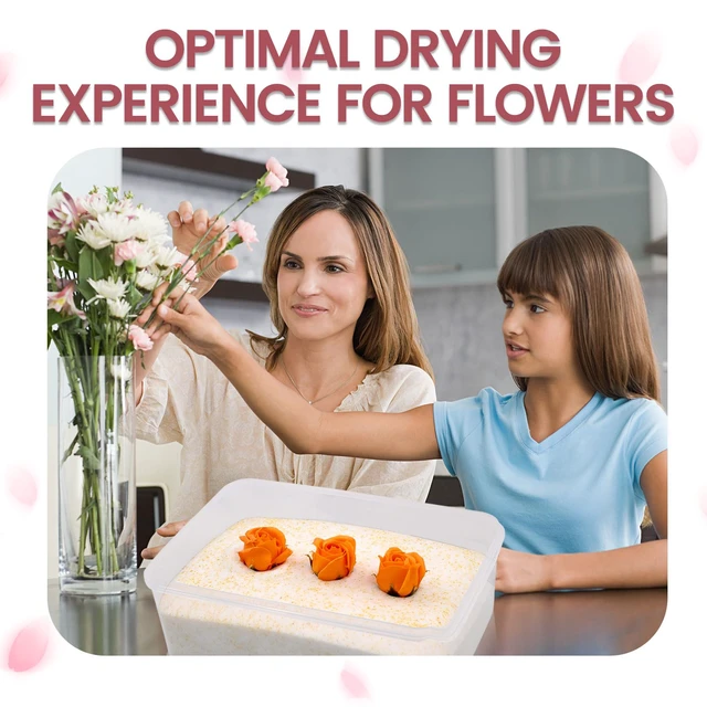 Alt view image 5 of 7 - 5lbs Silica Gel Flower Drying, Reusable Flower Preservation Kits, Silica Sand Flower Drying Kits with Airtight Container, Gloves, Brush, Safety Goggles for DIY Wedding Bouquet Preservation