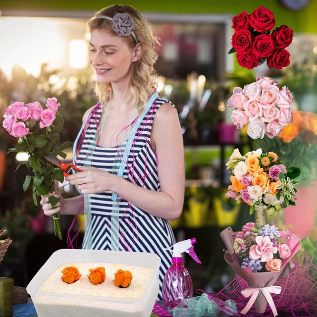 Alt view image 6 of 7 - 5lbs Silica Gel Flower Drying, Reusable Flower Preservation Kits, Silica Sand Flower Drying Kits with Airtight Container, Gloves, Brush, Safety Goggles for DIY Wedding Bouquet Preservation
