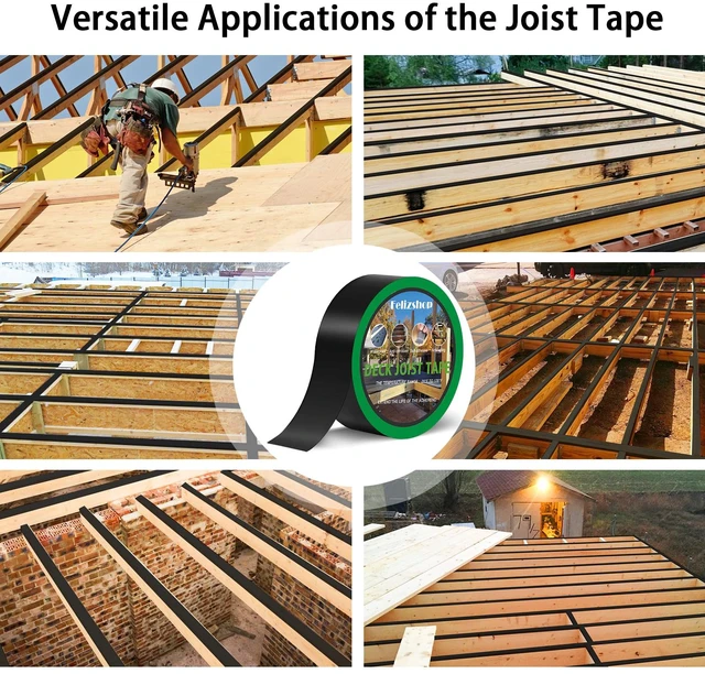 Alt view image 7 of 7 - Joist Tape, 1-5/8" x 50' Deck Joist Tape, Waterproof Butyl Tape, Self-Adhesive Deck Butyl Tape, Butyl Flashing Tape,Joist Tape Decking for Protect Beams and Wood Decks (8 Rolls)