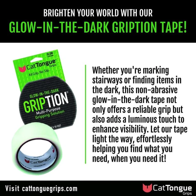 Alt view image 6 of 7 - 2" x10' Grip Tape Roll, Non-Abrasive, Waterproof, Glow Gription's patented non-rubber material is perfect for bathtubs, stairs, ramps, walkways, floors & larger household items