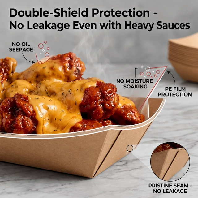 Alt view image 5 of 6 - 250 Pack 3lb Paper Food Boats - Grease-Resistant Food Trays,Heavy-Duty Food Trays Disposable for Hot Dog,Hamburger,Sandwiches,Nacho,Fries,Onion Rings or Other Snacks