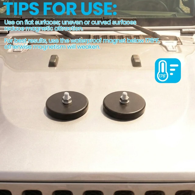 Alt view image 5 of 7 - 12PCS Strong Rubber Coated Mounting Magnets with M6 Threaded,65LBS Anti-Scratch Mounting Magnet Magnetic Non-Slip Strong Magnet for Lighting Bar, Additional Mirrors and Camera