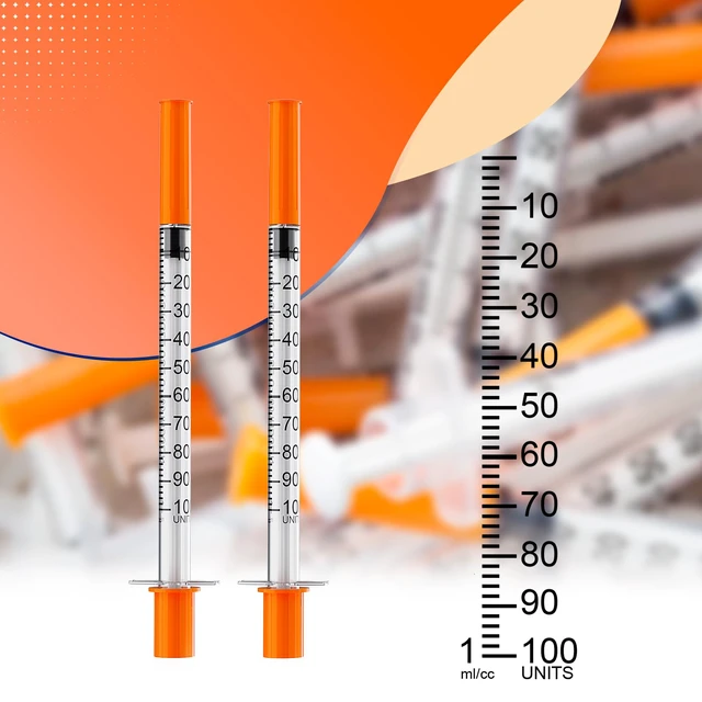 Alt view image 4 of 6 - U-100 Syringe with 31G 5/16" (8MM), 1cc 31 Gauge, 100 Pcs/Box Disposable Individual Sterile Packaged