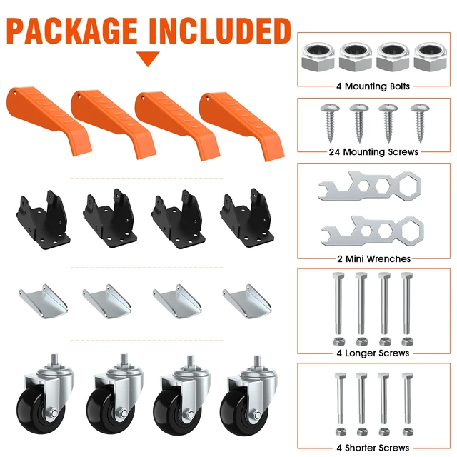 Alt view image 7 of 7 - Workbench Casters Wheels Kit Retractable Casters Set of 4, 720Lbs 2.5" heavy duty side mount lifting caster, adjustable stepdown castors 4-pack for table, work bench leg & shop equipment