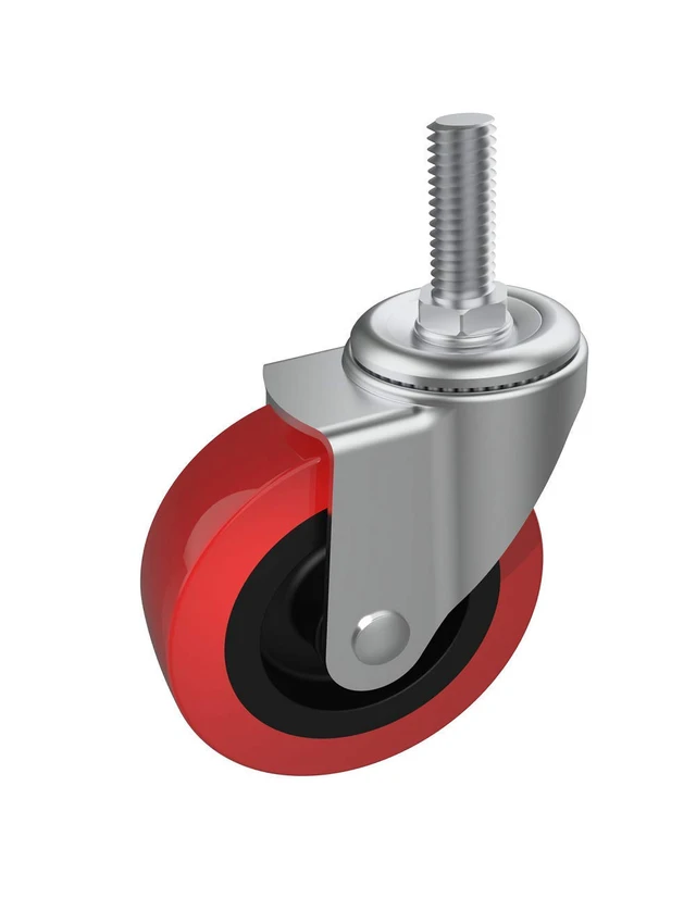 Alt view image 4 of 7 - 12 Pack Creeper Wheels 2.5 Inch Heavy Duty Swivel Caster Wheel Creeper Service Cart Stool Post Mount, M10 (Around 3/8") x 1" Metric Threaded Stem Casters Wheels Replacement