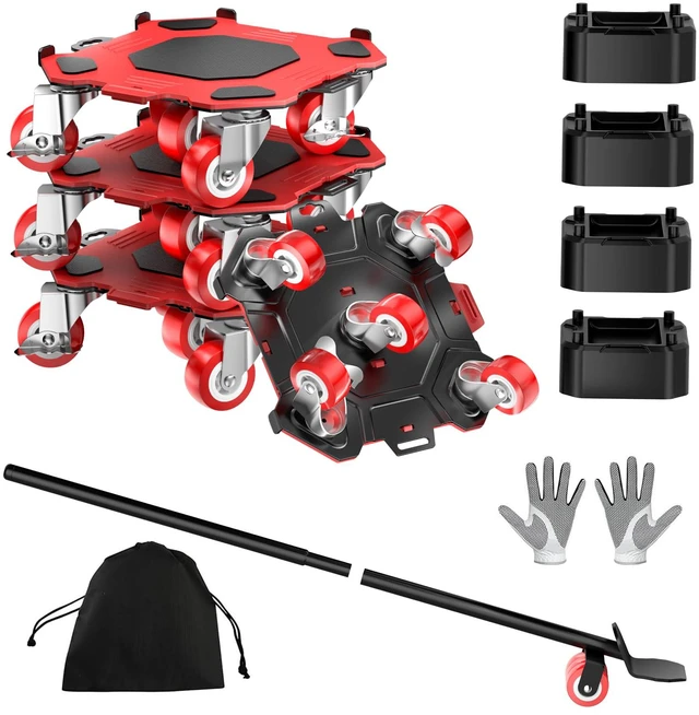 Main image of Heavy Duty Furniture Dolly,5-Wheel Furniture Movers,6 Inch Carbon Steel Dolly with Lifter Tool and 360° Casters for Moving Sofas,Refrigerators,Cabinets and Other Heavy Furniture