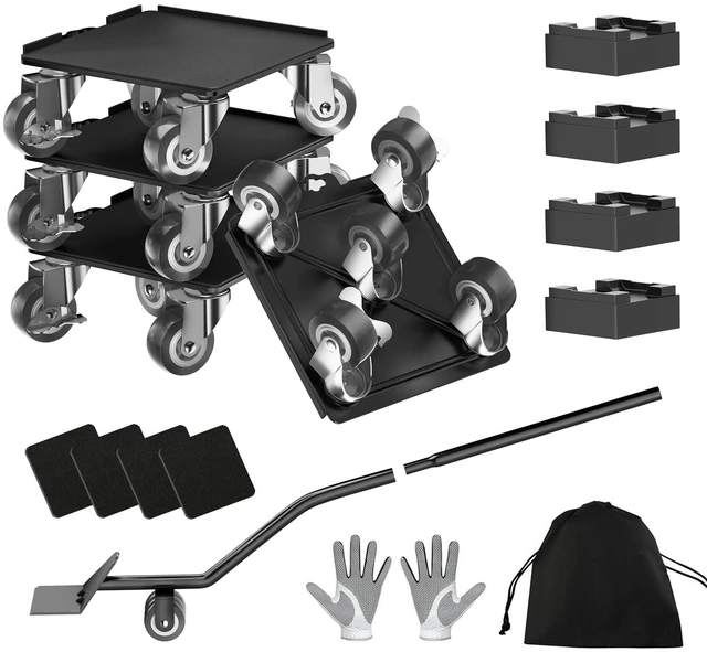 Main image of Heavy Duty Furniture Dolly,5-Wheel Furniture Movers,6.3 Inch Carbon Steel Dolly with Lifter Tool and 360° Casters for Moving Sofas,Refrigerators,Cabinets and Other Heavy Furniture