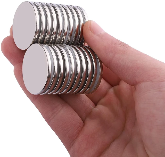 Main image of Super Strong Neodymium Disc Magnets, Powerful N52 Rare Earth Magnets for Fridge, DIY, Building, Scientific, Craft, and Office Magnets- 1.26 inch x 1/8 inch (20)
