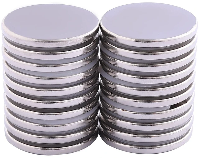 Alt view image 3 of 6 - Super Strong Neodymium Disc Magnets, Powerful N52 Rare Earth Magnets for Fridge, DIY, Building, Scientific, Craft, and Office Magnets- 1.26 inch x 1/8 inch (20)