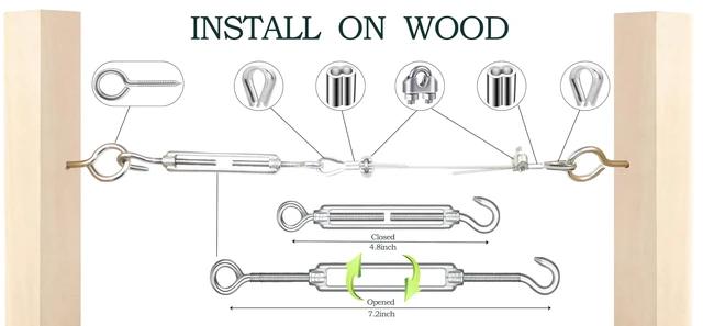 Alt view image 4 of 7 - 165FT Steel Cable Kit | M5 Turnbuckle & 1/8" Stainless Steel Wire Rope