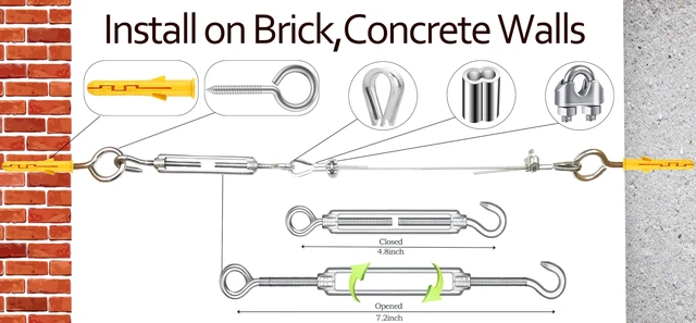 Alt view image 5 of 7 - 165FT Steel Cable Kit | M5 Turnbuckle & 1/8" Stainless Steel Wire Rope