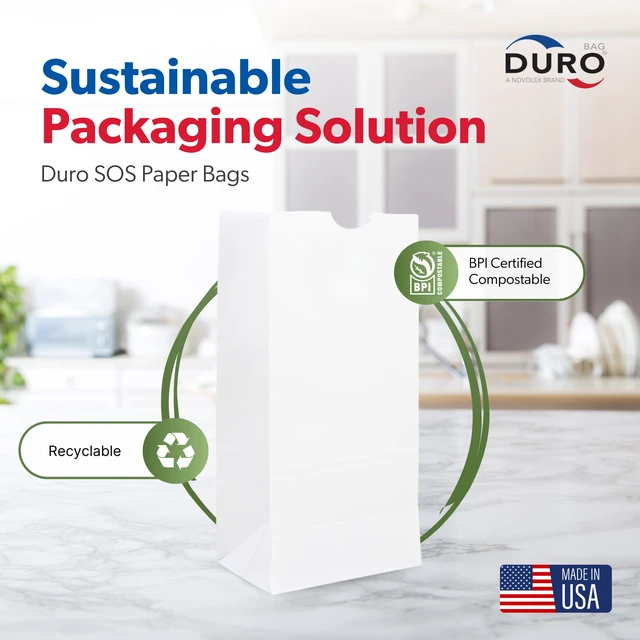 Alt view image 4 of 7 - 6# White Paper Lunch Bags, 500 Count, 6 x 3.62 x 11.06 In Paper Lunch Bags Bulk, Large Disposable Sacks for Sandwiches, Bagels, Deli, Bakery, Grocery, Takeout & Delivery