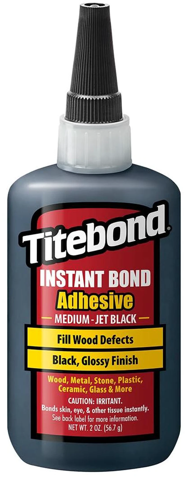 Main image of Instant Bond Medium CA Super Glue Jet Black, Ethyl Cyanoacrylate Adhesive 2 Oz. 8211