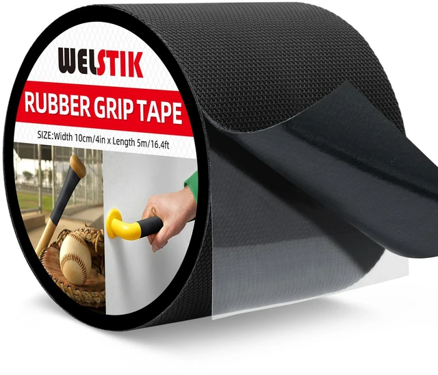 Main image of 4" Wide Premium Rubber Grip Tape,Extra Large Non-Slip Adhesive Wrap for Game Controllers,Mouse, Gear & Tools,Soft Shock-Absorbing Texture, Barefoot Friendly Mat for Skateboard, Stairs & Rugs