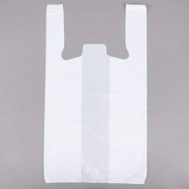 Alt view image 4 of 4 - Carry-Out Plastic Bag-White Plain T-Shirt Bag 11.5"x6.5"x21.5" 15Mic (White, 1000/Case)