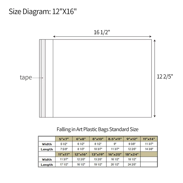 Alt view image 2 of 7 - 25 Pack Acid Free Crystal Sealed Clear Bags for 12x16 Art Prints, Photos 1.496mil (Single Side), 12 2/5 Inches by 16 1/2 Inches