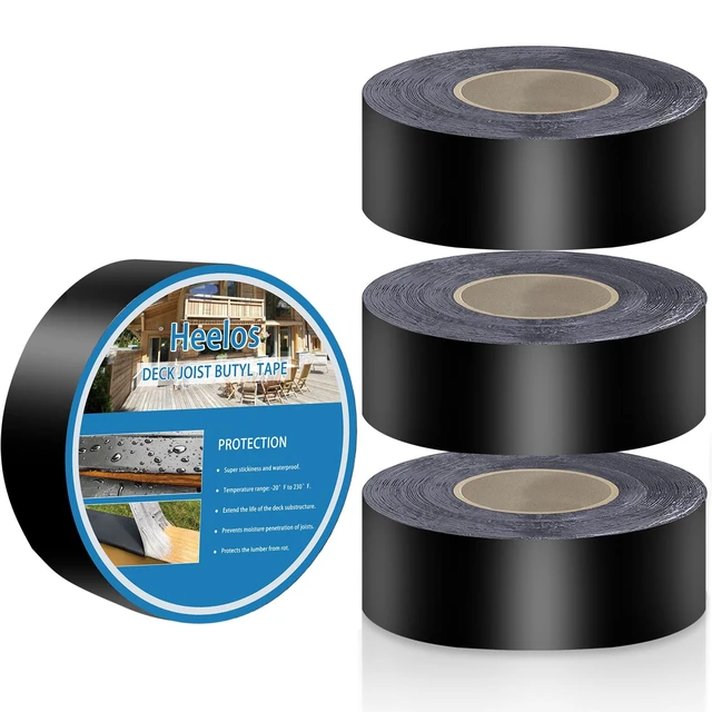Alt view image 7 of 7 - Deck Joist Tape 2''×50',4 Pack Weather-Resistant Joist Tape for Decking,Waterproof Seal Antiseptic Butyl Decking Tape,Self-Adhesive Flashing JoistsTape for Wood Decks Beams Roof