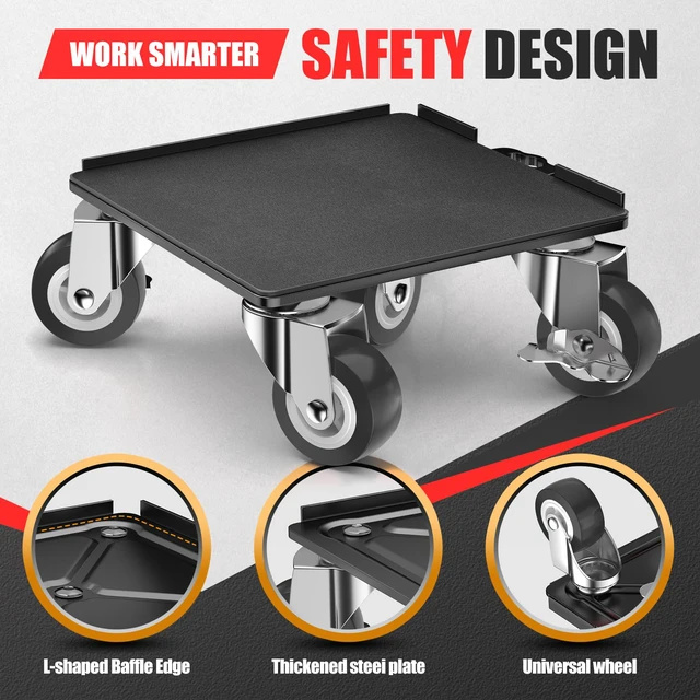 Alt view image 4 of 7 - Heavy Duty Furniture Dolly,5-Wheel Furniture Movers,6.3 Inch Carbon Steel Dolly with Lifter Tool and 360° Casters for Moving Sofas,Refrigerators,Cabinets and Other Heavy Furniture