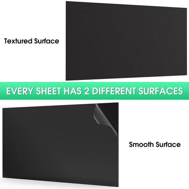 Alt view image 2 of 7 - ABS Plastic Sheet 48" x 24" x 1/8", 1 Pack Black Rigid Thermoplastic Board for Signs, Crafts, DIY Projects, Dual-Surface - Textured & Smooth