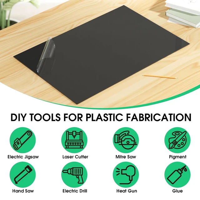 Alt view image 4 of 7 - ABS Plastic Sheet 48" x 24" x 1/8", 1 Pack Black Rigid Thermoplastic Board for Signs, Crafts, DIY Projects, Dual-Surface - Textured & Smooth