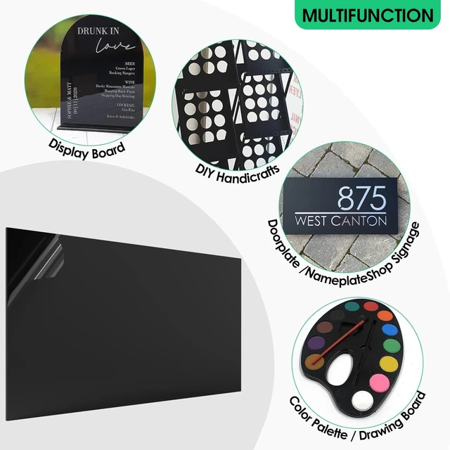 Alt view image 6 of 7 - ABS Plastic Sheet 48" x 24" x 1/8", 1 Pack Black Rigid Thermoplastic Board for Signs, Crafts, DIY Projects, Dual-Surface - Textured & Smooth