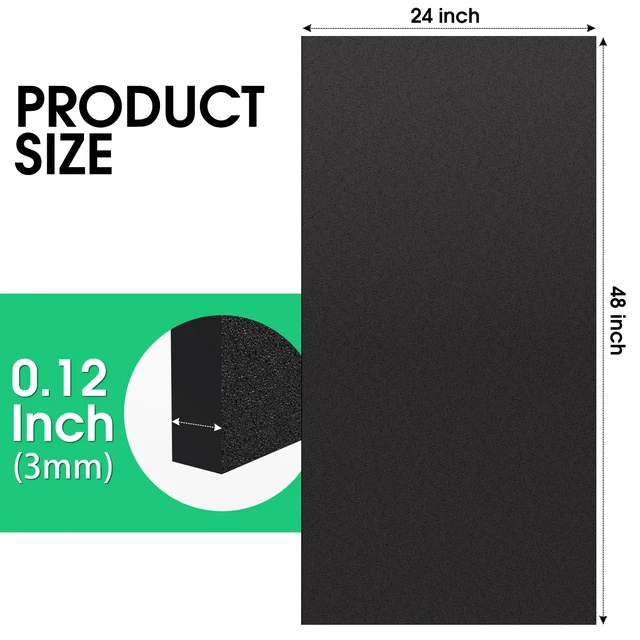 Alt view image 7 of 7 - ABS Plastic Sheet 48" x 24" x 1/8", 1 Pack Black Rigid Thermoplastic Board for Signs, Crafts, DIY Projects, Dual-Surface - Textured & Smooth