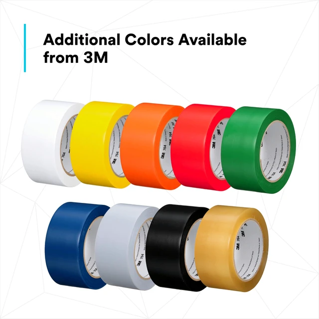 Alt view image 7 of 7 - General Purpose Vinyl Tape 764, Black, 2 in x 36 yd, 5 mil, 1 Roll Light Traffic Floor Marking Tape, Social Distancing, Color Coding, Safety, Bundling: Electrical Tape