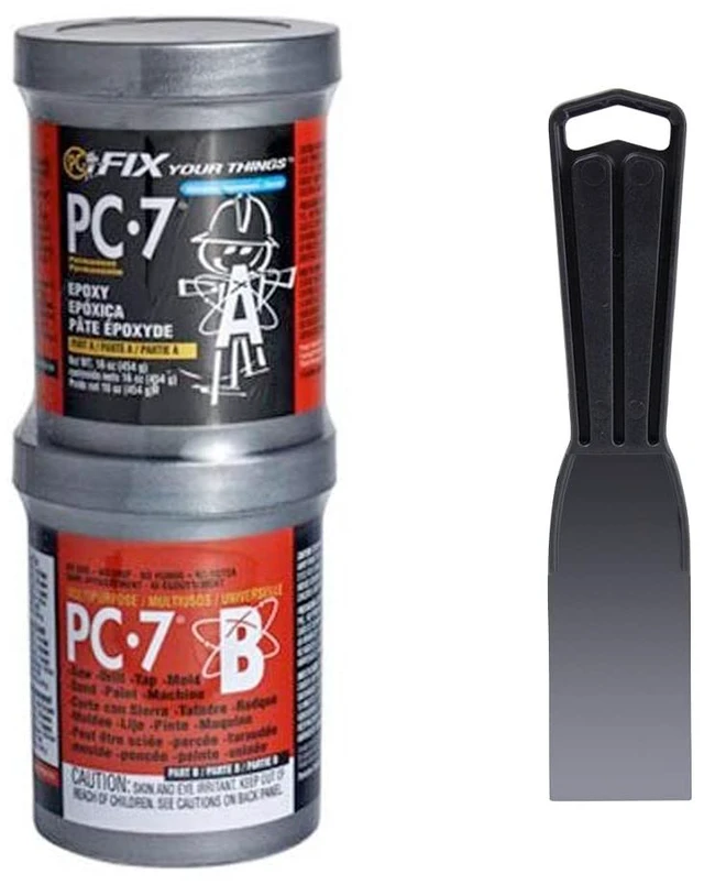 Main image of 7 Epoxy Adhesive Paste Kit with Applicator, Two-Part Heavy Duty, 1 lb in Two Cans, Charcoal Gray
