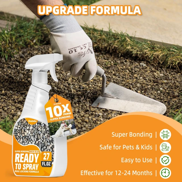Alt view image 2 of 7 - Rock Glue for Landscaping with Sprayer 54oz, Ready-to-Use Mulch & Gravel Binder, Fast-Dry No Dilution, Weather-Resistant Spray Rock Glue for Garden Beds, Pea Gravel & Small Stone