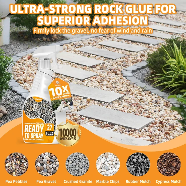 Alt view image 3 of 7 - Rock Glue for Landscaping with Sprayer 54oz, Ready-to-Use Mulch & Gravel Binder, Fast-Dry No Dilution, Weather-Resistant Spray Rock Glue for Garden Beds, Pea Gravel & Small Stone