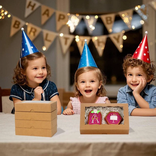 Alt view image 4 of 7 - 100 Pack Brown 7 x 4 3/8 x 1 1/2inches Cookies Boxes for Wedding Baby Shower Bakery Boxes for Macaron Truffle Donut Chocolate Cakesicle