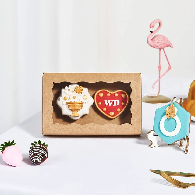 Alt view image 7 of 7 - 100 Pack Brown 7 x 4 3/8 x 1 1/2inches Cookies Boxes for Wedding Baby Shower Bakery Boxes for Macaron Truffle Donut Chocolate Cakesicle