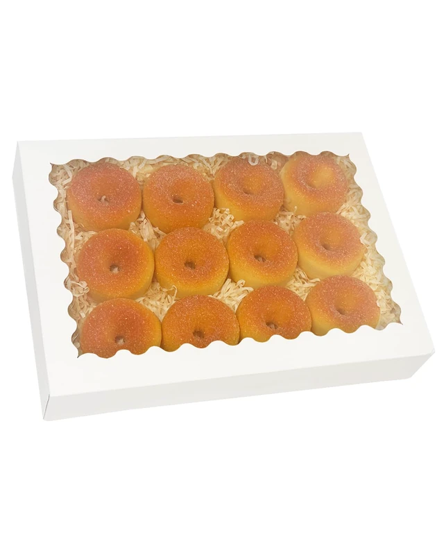 Alt view image 4 of 7 - Auto-pop Up White Cookie Box with Window 14x10x2.5 inch 24Pcs Bakery Pastry Macaron Bakery Box For Packaging (Pack of 2)