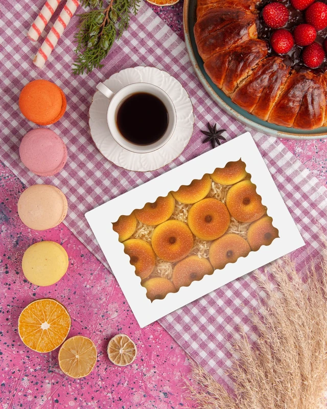 Alt view image 7 of 7 - Auto-pop Up White Cookie Box with Window 14x10x2.5 inch 24Pcs Bakery Pastry Macaron Bakery Box For Packaging (Pack of 2)