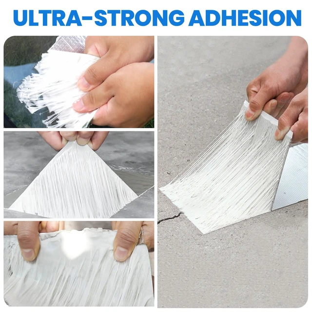 Alt view image 2 of 7 - Butyl Tape Waterproof Tape, 8in x 16ft, Aluminum Foil Tape Butyl Sealant tape for RV Repair,Window,Boat and Pipe Sealing,Glass&EDPM Rubber Roof Patching(Model:RA100-1,Glue Color:White)