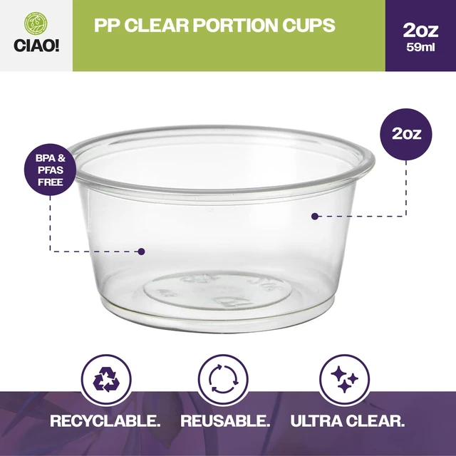 Alt view image 2 of 7 - 2OZ PP Clear Portion Cup, Lids Sold Separately (Case of 2,500)