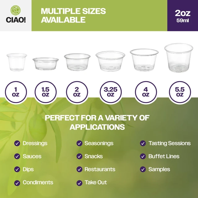 Alt view image 5 of 7 - 2OZ PP Clear Portion Cup, Lids Sold Separately (Case of 2,500)