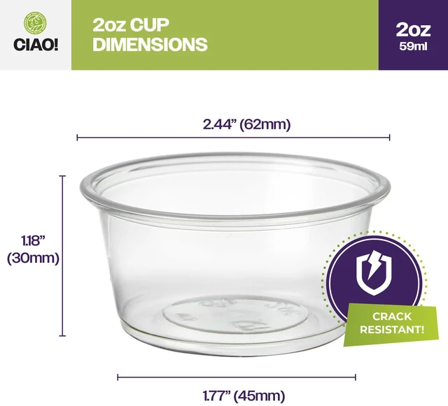 Alt view image 4 of 7 - 2OZ PP Clear Portion Cup, Lids Sold Separately (Case of 2,500)