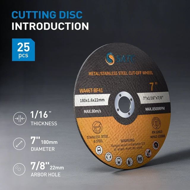Alt view image 2 of 7 - 7" Cutting Wheel 25 PCS Metal Cutting Blade 7 x 1/16 x 7/8 inch Cutting Disc Die Grinder Disc Fits Angle Grinder Air Tool
